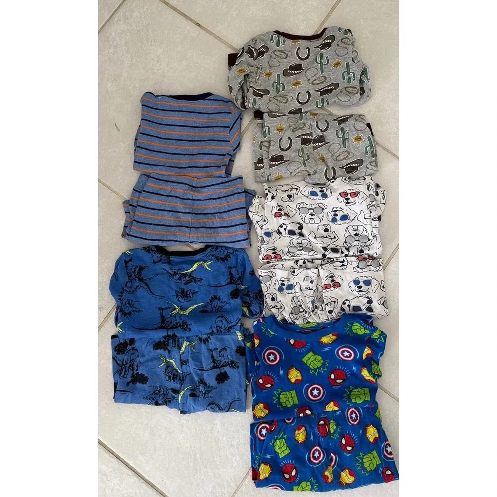 4T Marvel Avengers LS Set & 4 sets Carter Boys Long/Short Sleeve Bottoms Pajamas